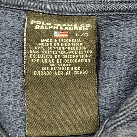 Polo Jeans Company Jacket Mens L Navy Blue Flag Embroidered Full Zip Preppy - Picture 6 of 9